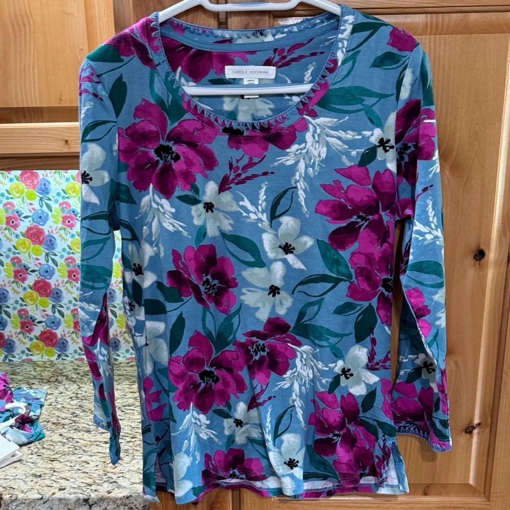 Carole Hochman 3 Piece Pajama Set Small Floral Lounge Sleepwear NWT - Picture 3 of 5